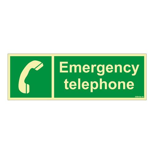 Glow In The Dark Emergency telephone Safety Sign Board For Walls and door