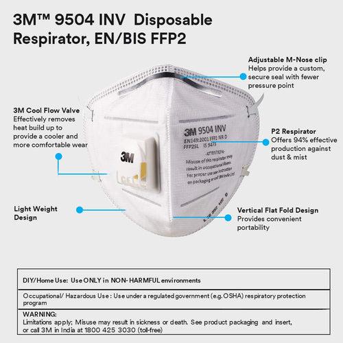 3M 9504 INV FFP2 N95 Equivalent Dust Pollution Mask