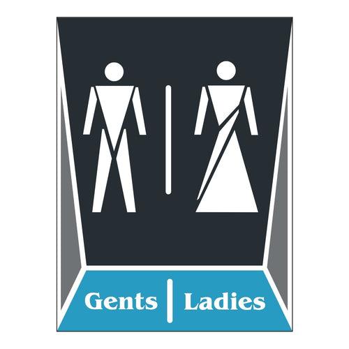 Toilet Ladies and Gents Washroom Sign Board for Walls and doors