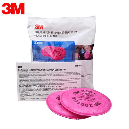 3M 2091 P100 Cartridge Filter, for use with 6200 , 7502 Re-Usable respirator