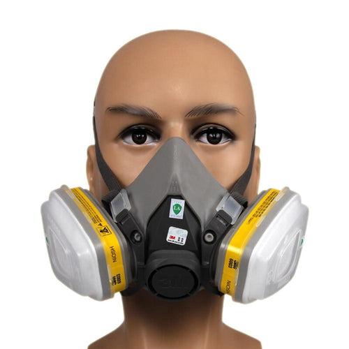 3M Half Face piece Reusable Respirator 6200 Respiratory Protection, M with 6003 Cartridge (1 Set) +5N11 N95 Filter pads (10 pcs) + 501 Retainer