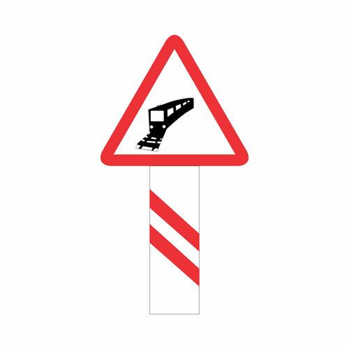 Reflective Unguarded Railway Crossing (200 Meters) Cautionary Warning Sign Board