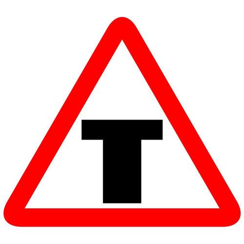 Reflective T - Intersection Cautionary Warning Sign Board