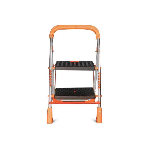 Parasnath Orange Diamond Folding Alloy Steel Ladder with Wide Steps 2 Steps 2.7 FT Ladder (Made in India)