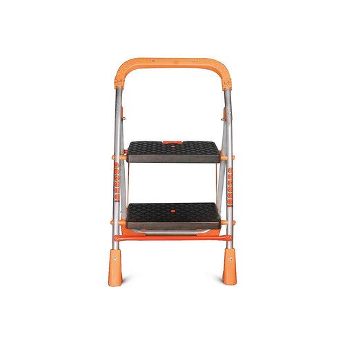 Parasnath Orange Diamond Folding Alloy Steel Ladder with Wide Steps 2 Steps 2.7 FT Ladder (Made in India)