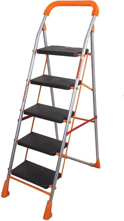 Parasnath Orange Diamond Folding Ladder with Wide Steps 5 Steps 5.1 FT Ladder - Made in India