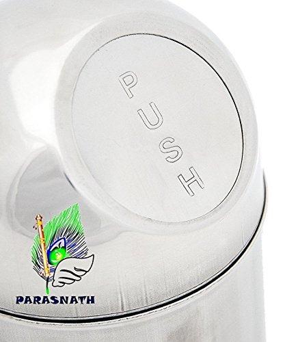 Parasnath Table Top Push Dustbin Coin Collector, Small, Silver