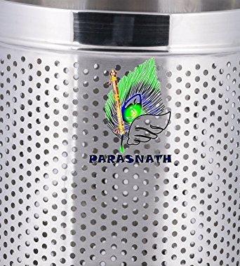 Parasnath Stainless Steel Perforated Round Dustbin, 8L - 8 X 13 Inch