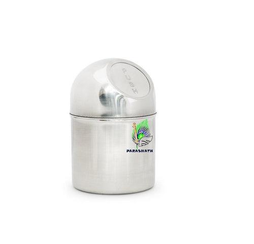 Parasnath Table Top Push Dustbin Coin Collector, Small, Silver