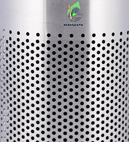 Parasnath Stainless Steel Round Perforated Pedal Dustbin With Plastic Bucket (7''X11''- 5 Liter)