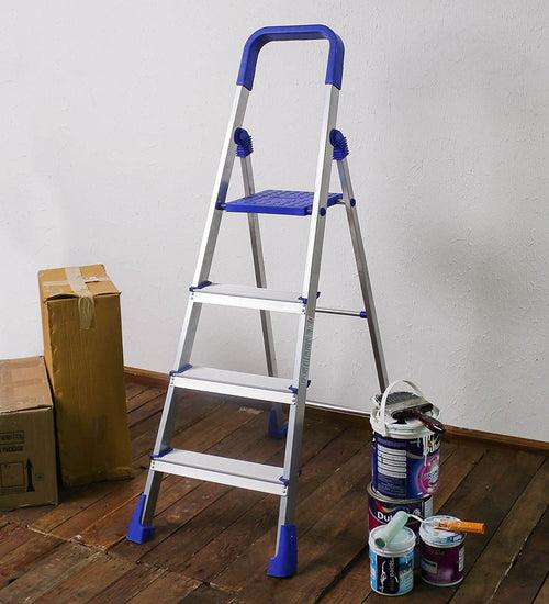 PARASNATH Aluminium Blue Heavy Folding Maple Ladder 4 Step 4.2 Ft