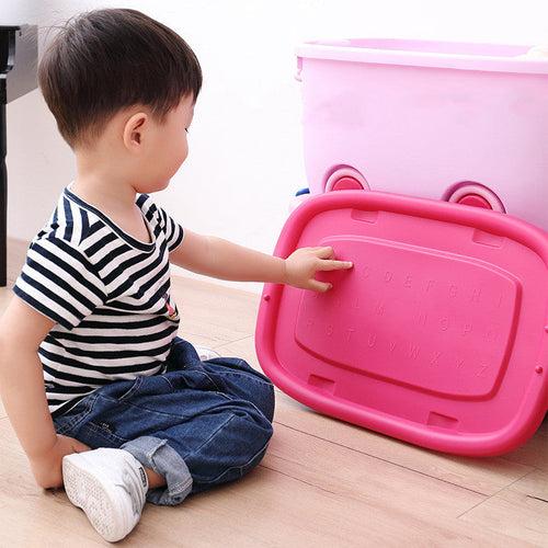 PARASNATH Rolling Storage Container Box (PinkBlue Colour)- 25 Litre Super Large With Wheels Size (50X33X26 cm)