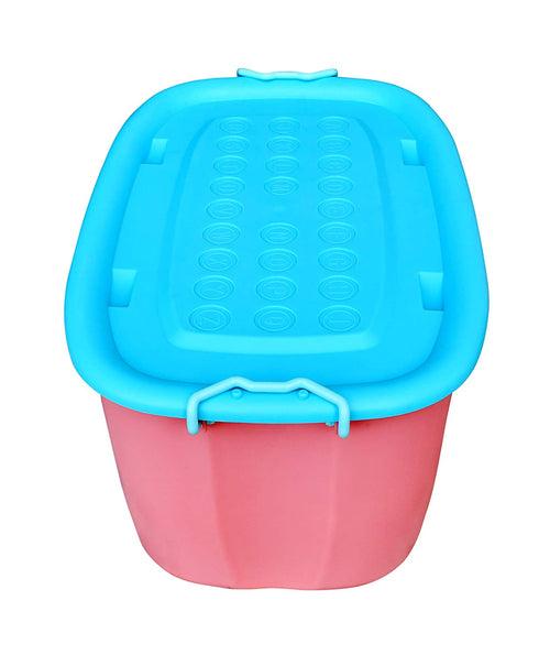 PARASNATH Rolling Storage Container Box (PinkBlue Colour)- 25 Litre Super Large With Wheels Size (50X33X26 cm)