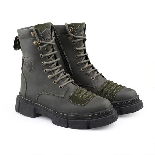 Bacca Bucci SINISTER Oil Pull-Up leather combat boots for Men With chunky rubber lug sole | Genuine Leather Boots