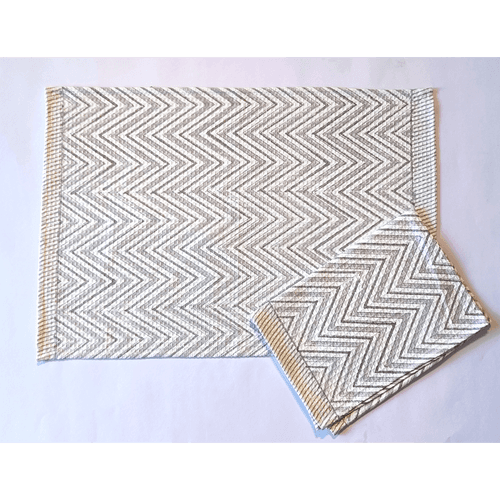 Block Printed Hand Towels (Chevron)