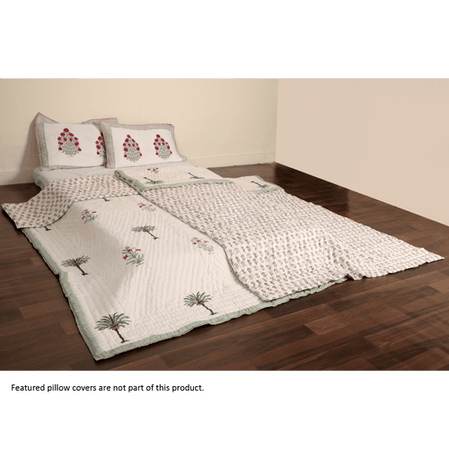 Jaipur Razai - Set of 2 Reversible Single Quilts (Palm Tree)