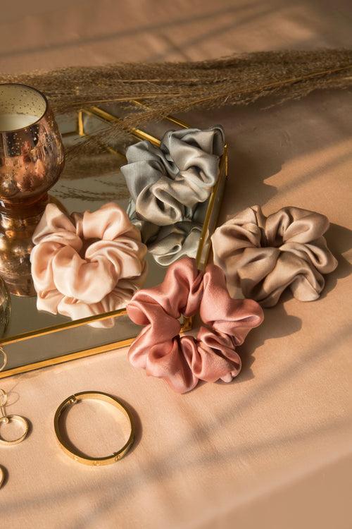 The Radiance Silk Scrunchie Collection Pack of Four