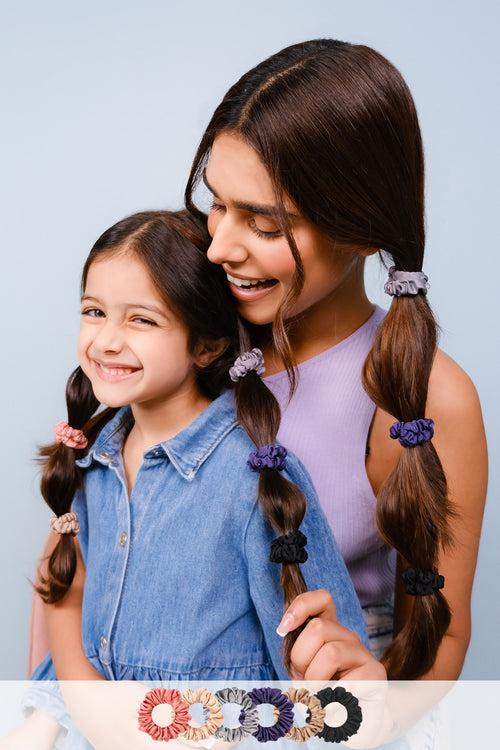 Mommy & Me Mini Silk Scrunchies Pack of Six