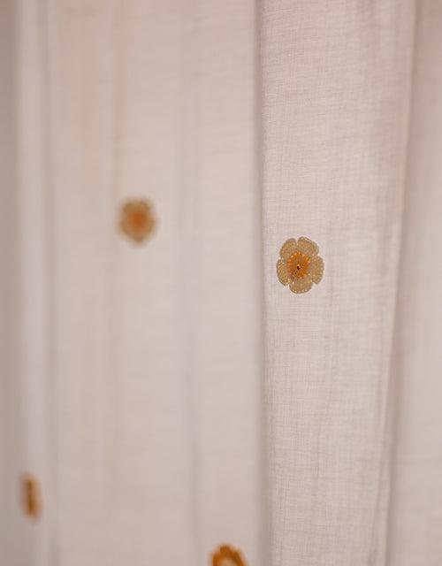 Prakriti Door Curtain ~ Crochet Florals ~ Light Beige