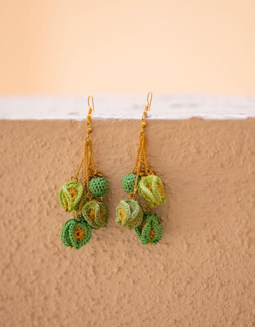 Swing Earrings ~ Green Bougainvillea