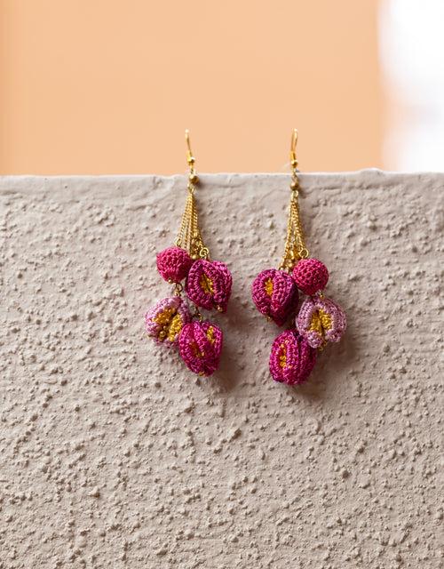 Swing Earrings ~ Pink Bougainvillea