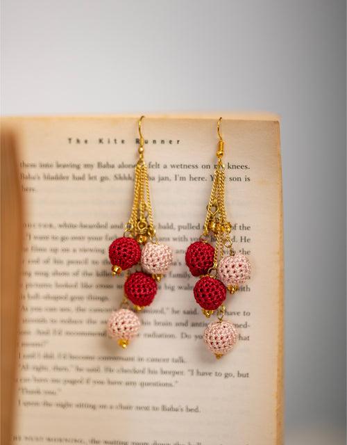 Swing Earrings ~ Red Blobs