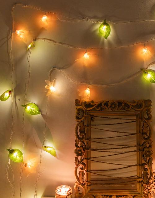 Radiant Florals - Crocheted String Lights - Orange