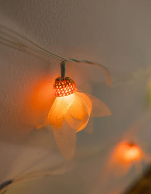 Radiant Florals - Crocheted String Lights - Orange