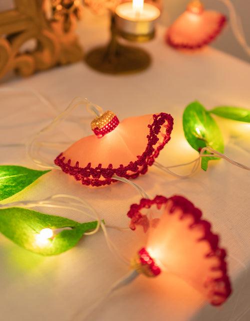 Meadow Florals - Crocheted String Lights - Red