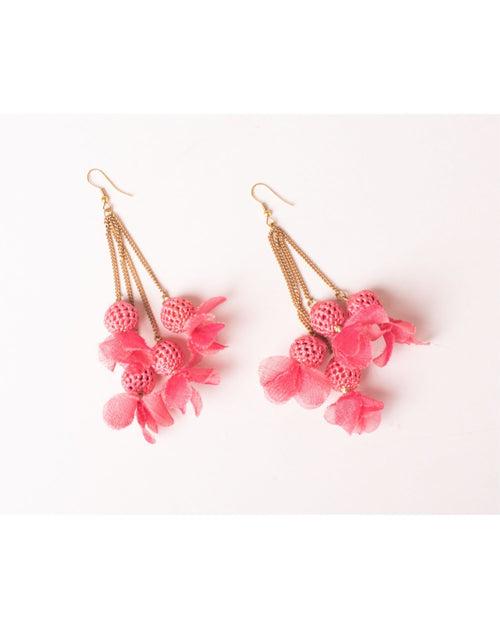 Swing Earrings ~ Fuchsia Floral