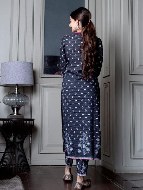 Dhara Dark Grey Kurta Set