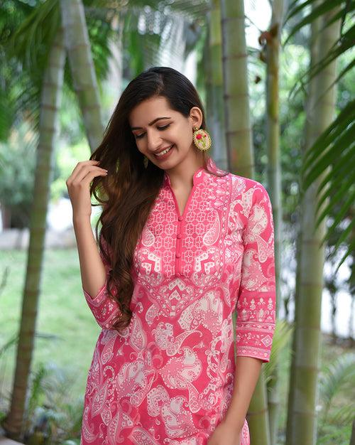 Anvi Fushia Kurta Set