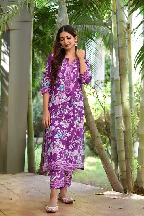 Ira Purple Kurta Set