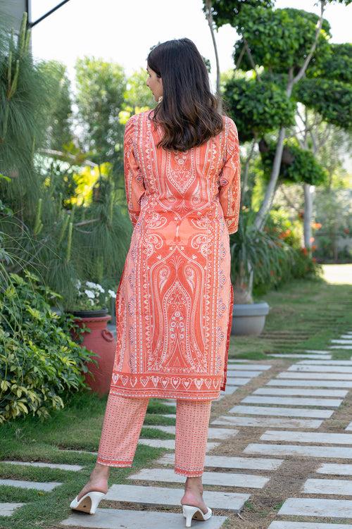 Rama Orange Kurta Set