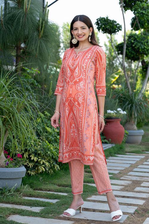 Rama Orange Kurta Set