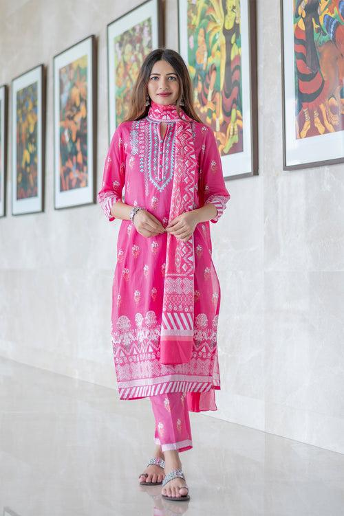 Aditi Fushia Suit Set