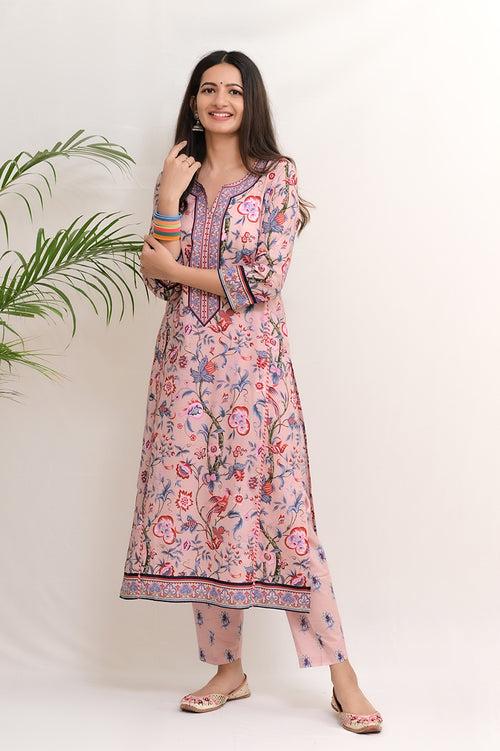 Padmini Peach Kurta Set