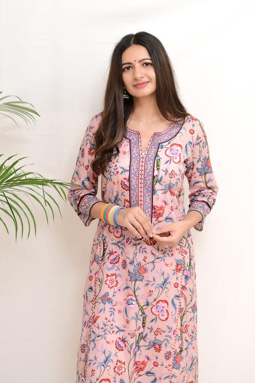 Padmini Peach Kurta Set