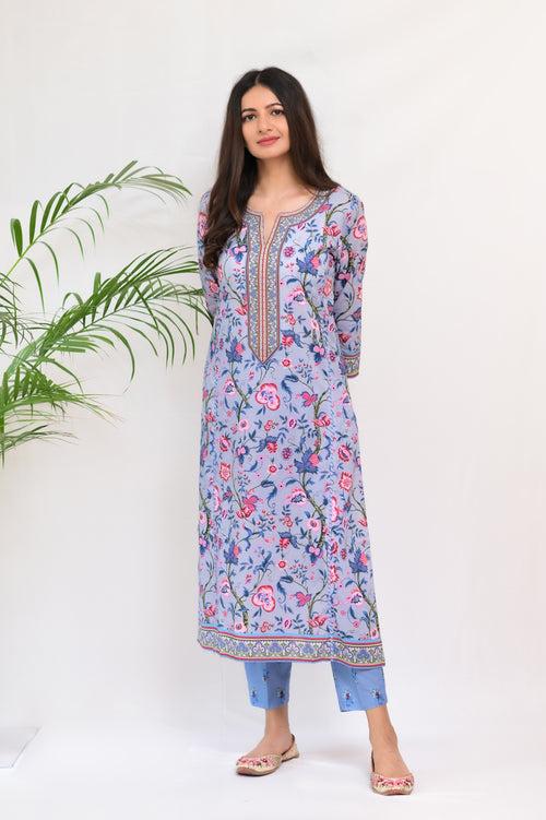 Padmini Powder Blue Kurta Set