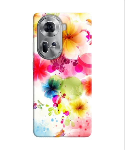 Flowers print Oppo Reno11 Back Cover