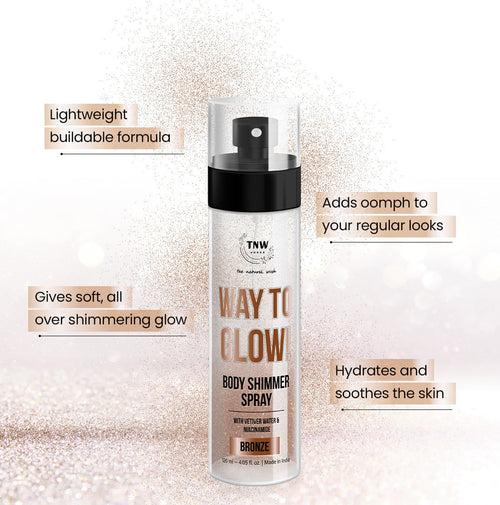 Way to Glow Body Shimmer Spray for Nourishes skin & Enhance skin texture .