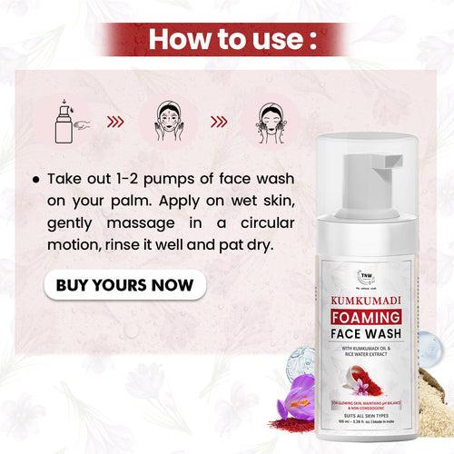 Kumkumadi Foaming Face Wash for Glowing Skin.