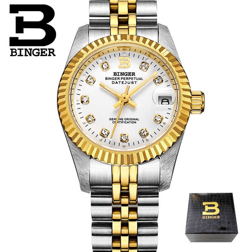 Binger Swiss Striped Mechanical Women's Watch B 552 F