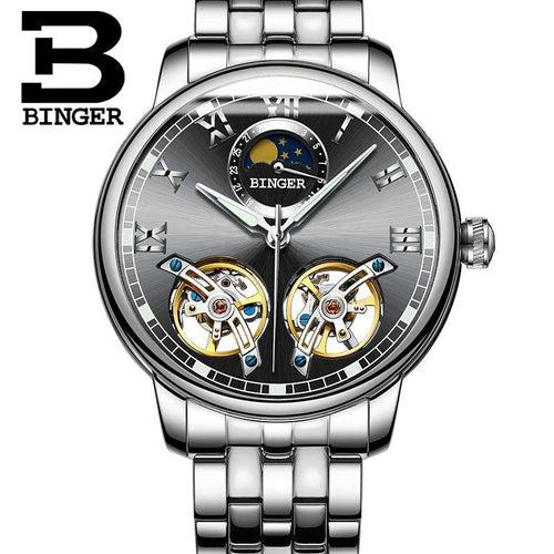 Binger Swiss Double Tourbillon Mechanical Watch Men B 8607