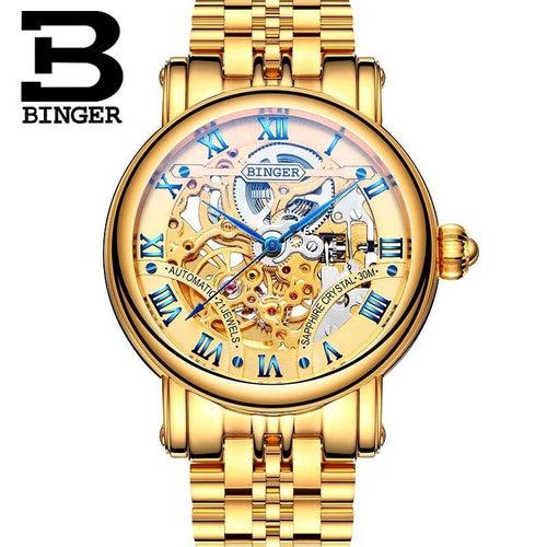 Binger Swiss Hollow Mechanical Watch Men B 5066