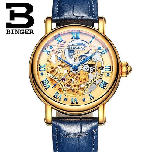 Binger Swiss Hollow Mechanical Watch Men B 5066