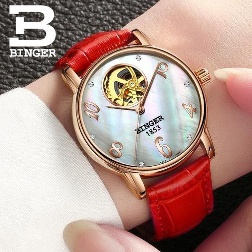 Binger Swiss Tourbillon Mechanical Women Watch B 553