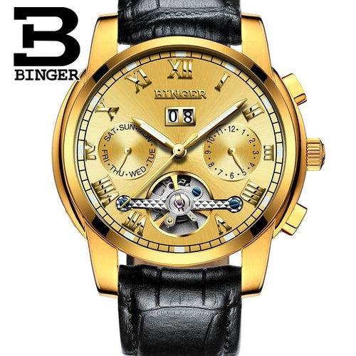 Binger Swiss Sapphire Tourbillon Watch Men B 8601