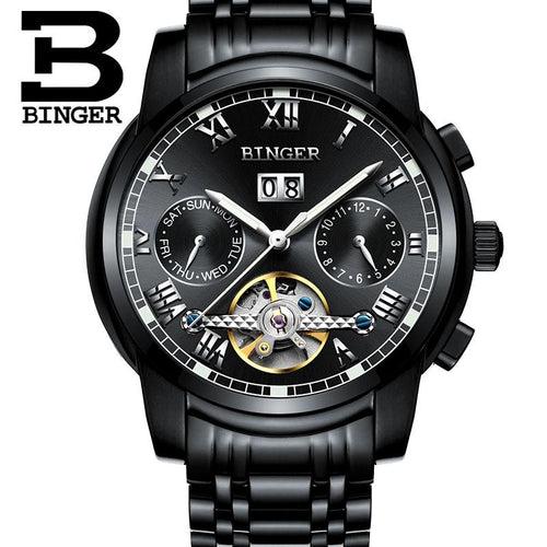 Binger Swiss Sapphire Tourbillon Watch Men B 8601