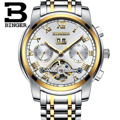 Binger Swiss Sapphire Tourbillon Watch Men B 8601